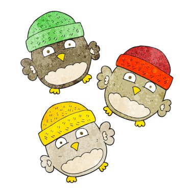 dokulu karikatür sevimli baykuşlar