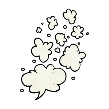 dokulu karikatür dekoratif duman puff öğeleri