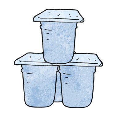 dokulu karikatür yoğurt kapları