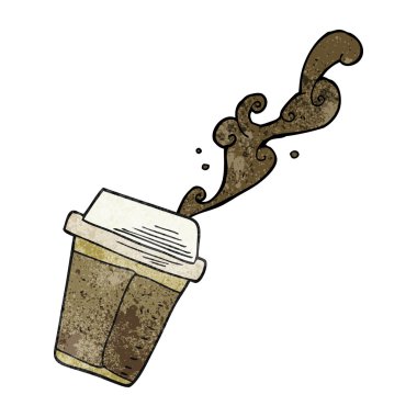 dokulu karikatür kahve dökülmesini