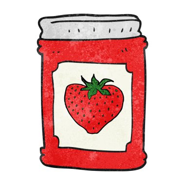 dokulu çizgi film çilek reçeli kavanoz