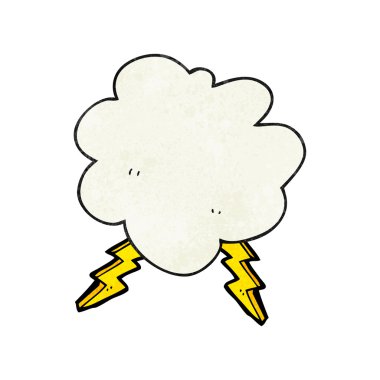 dokulu karikatür fırtına bulutu