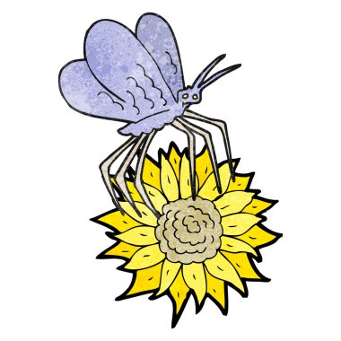 dokulu karikatür kelebek çiçek