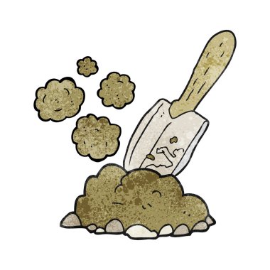 toprak kazma dokulu karikatür mala