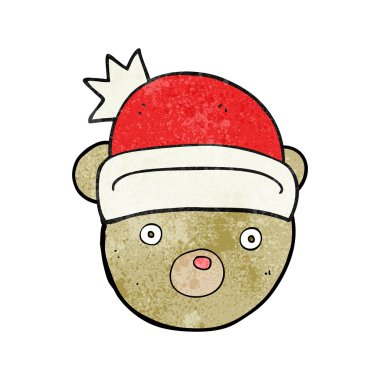 dokulu karikatür ayıcık Noel şapka