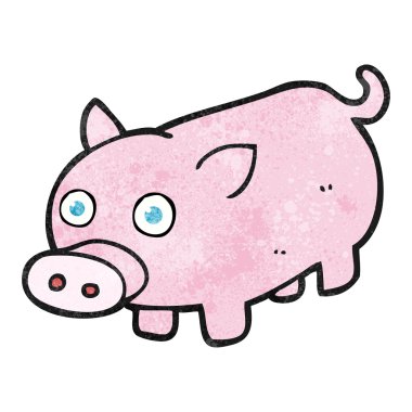 dokulu karikatür domuz yavrusu