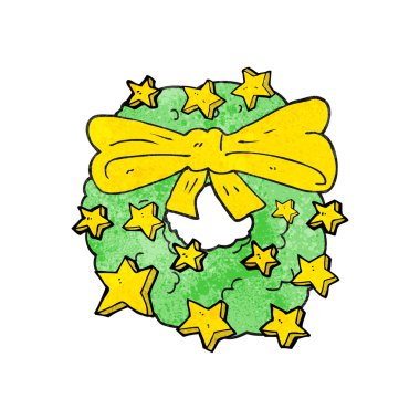 dokulu karikatür Noel çelenk