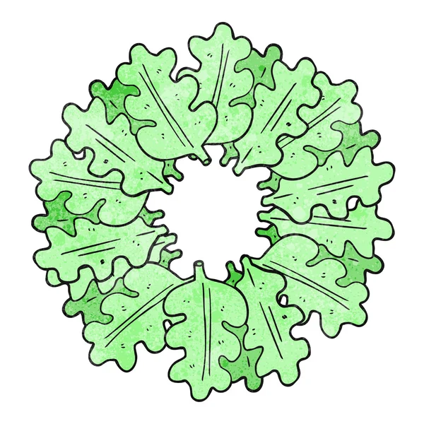 Feuilles de chêne dessin animé texturé dans un anneau — Image vectorielle