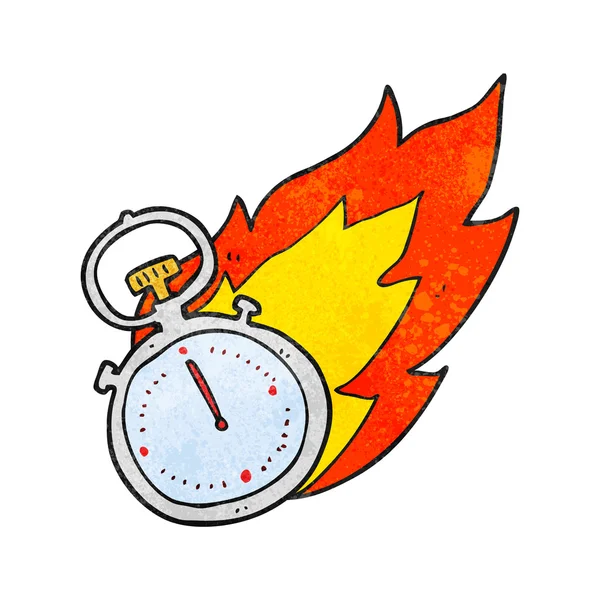 Текстурований мультфільм палаючий секундомір годинник — стоковий вектор