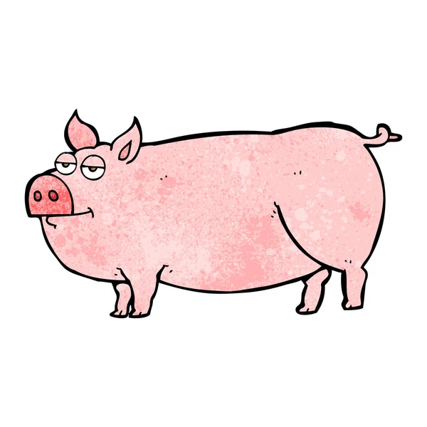 Dokulu karikatür büyük domuz — Stok Vektör