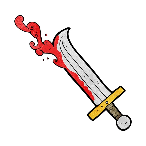 Textured cartoon bloody sword — Stock Vector