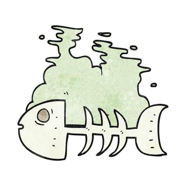Huesos de pescado de dibujos animados texturizados — Vector de stock