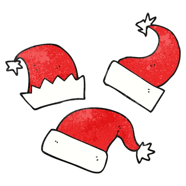 Texturált karikatúra karácsonyi kalapok — Stock Vector