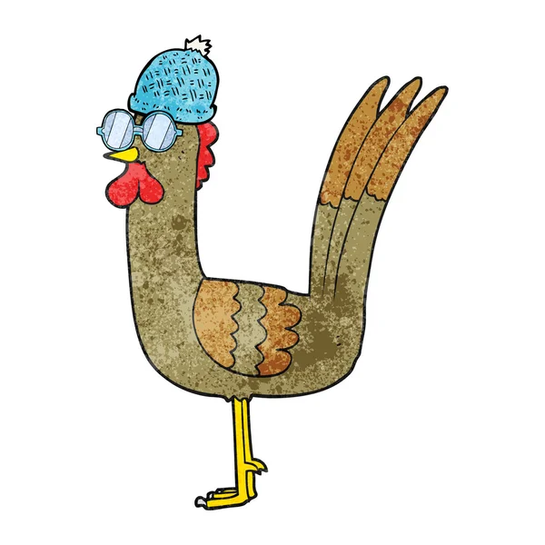 Poulet dessin animé texturé déguisé — Image vectorielle