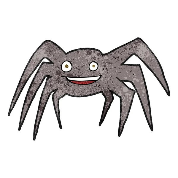 질감된 만화 행복 한 거미 — 스톡 벡터