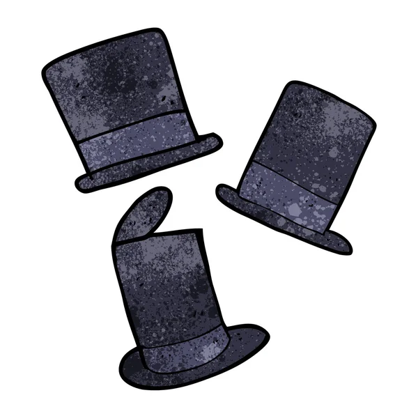 Sombreros superiores de dibujos animados texturizados — Vector de stock