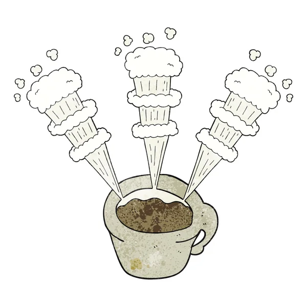 Getextureerde cartoon hete koffiemok — Stockvector