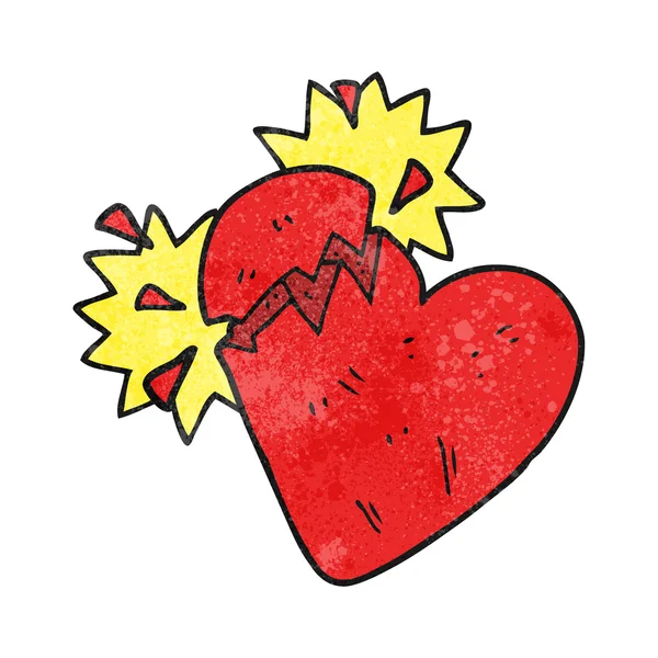 Teksturowane kreskówka złamane serce — Wektor stockowy