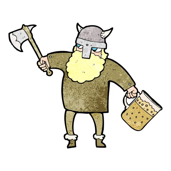 Dekorativní kreslená opilý viking — Stockový vektor