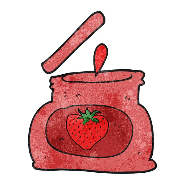 Textured cartoon popping jar of jam — Stock Vector