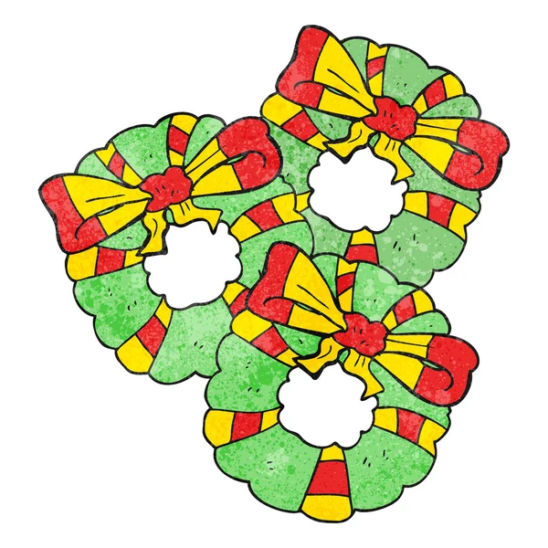 Coronas de Navidad de dibujos animados texturizados — Archivo Imágenes Vectoriales