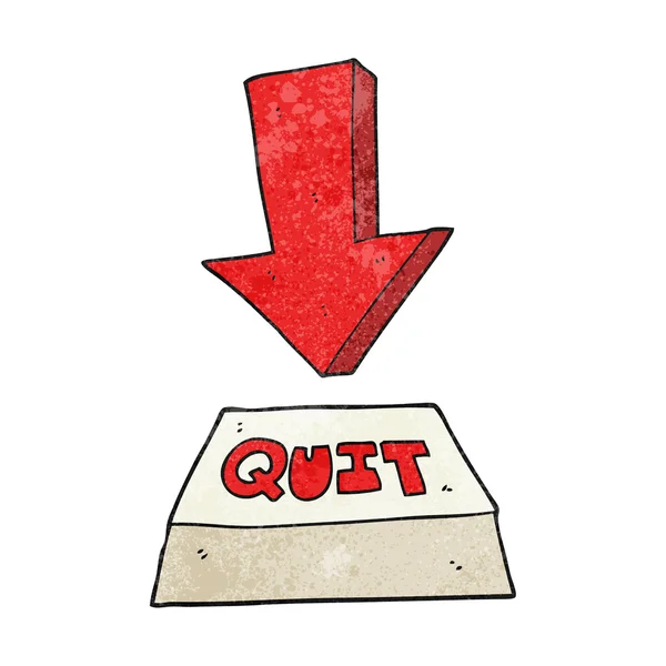 Textured cartoon quit button — Stock Vector