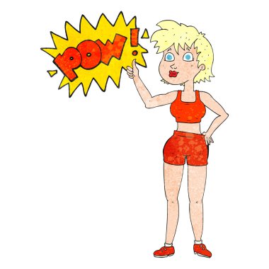 sembol Yaşasın vererek mutlu jimnastik salonu kadın