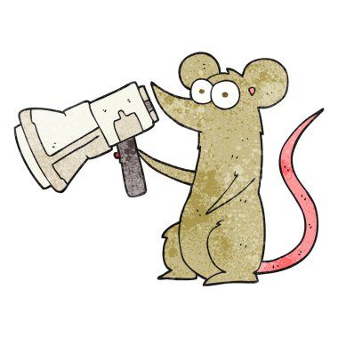 doku karikatür fare megafon ile