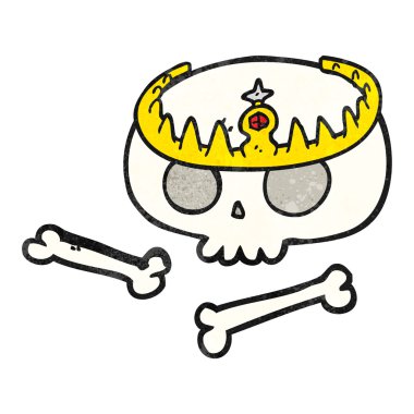 doku karikatür kafatası giyen taç