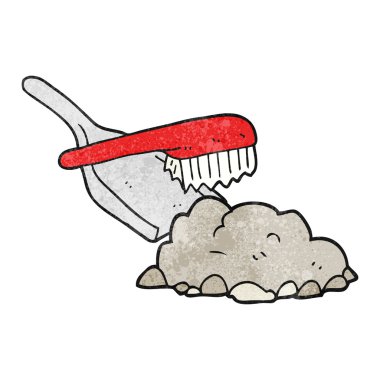 doku karikatür toz pan ve fırça süpürme
