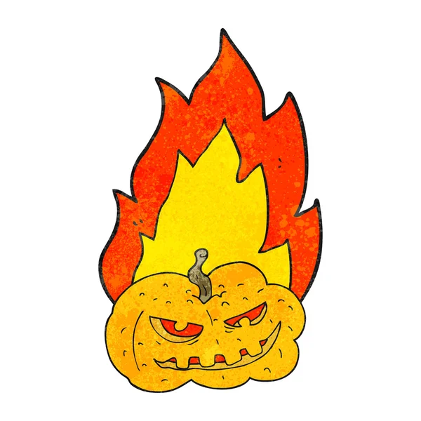 Текстурная мультяшная горящая тыква на Хэллоуин — стоковый вектор