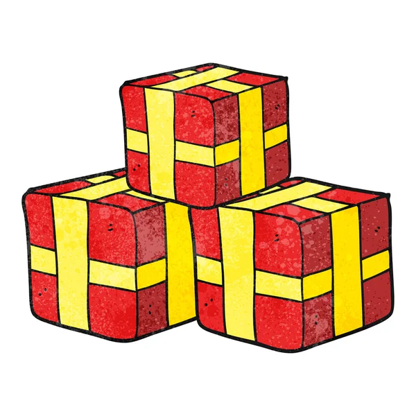 Textur Cartoon verpackte Geschenke — Stockvektor