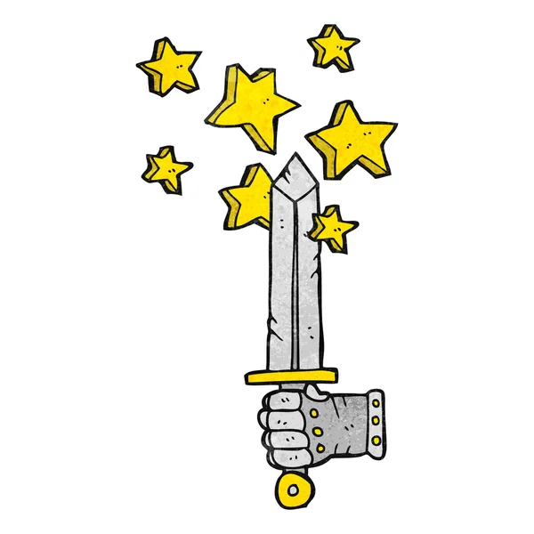 Doku karikatür el holding sihirli kılıç — Stok Vektör
