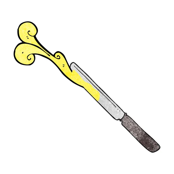 Texture cartoon butter knife — Stock Vector