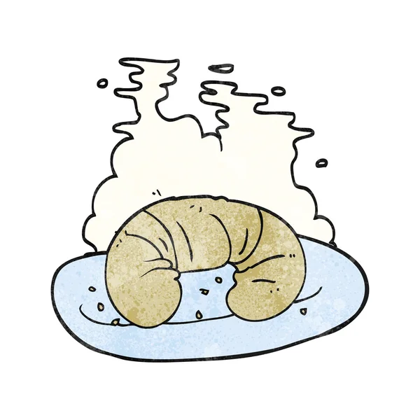 Tekstur kartun croissant panas - Stok Vektor