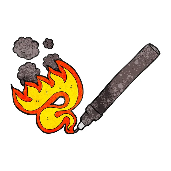 Textura caricatura flaming pluma — Vector de stock