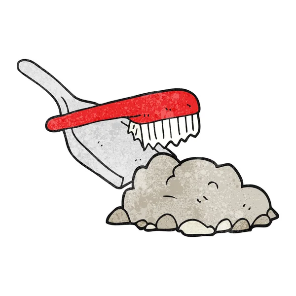 Doku karikatür toz pan ve fırça süpürme — Stok Vektör