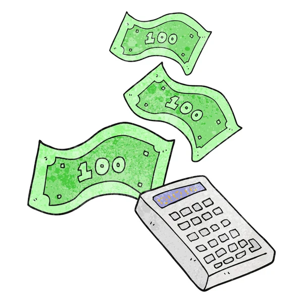 Texture dessin animé calculatrice compter l'argent — Image vectorielle