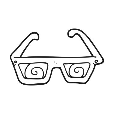 serbest el çekilmiş çizgi film 3d gözlük