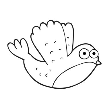 siyah beyaz çizgi film, uçuş Noel robin