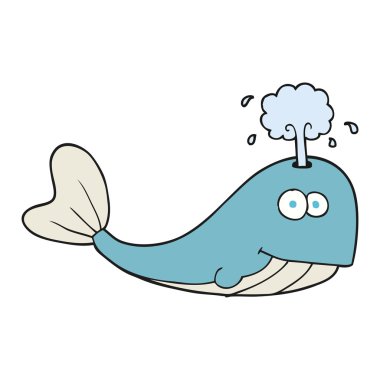 su spouting karikatür balina