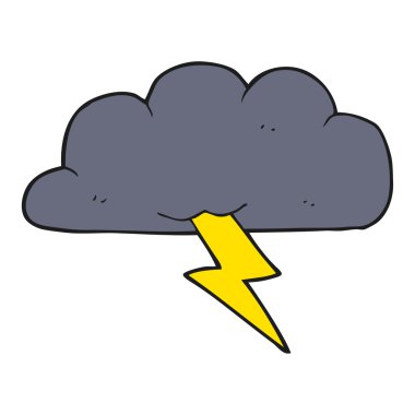 Serbest çizilmiş karikatür gökgürültüsü bulutu