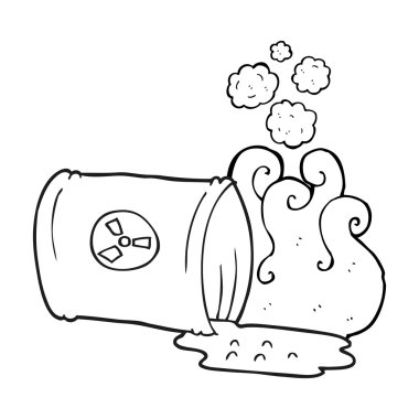 siyah ve beyaz çizgi film nükleer atık