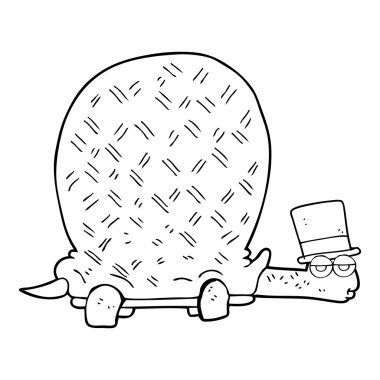 siyah beyaz çizgi film kaplumbağa