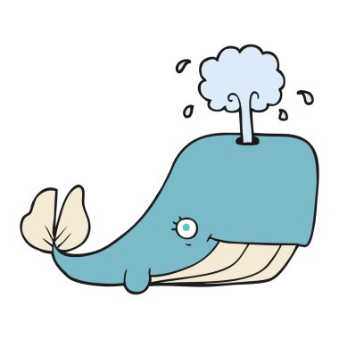 su spouting karikatür balina