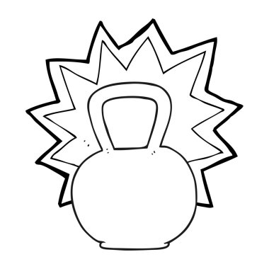 siyah beyaz çizgi film su ısıtıcısı çan