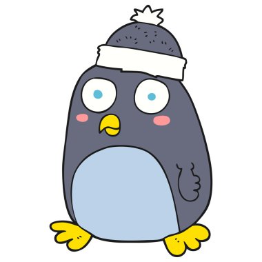 serbest çizilmiş karikatür penguen