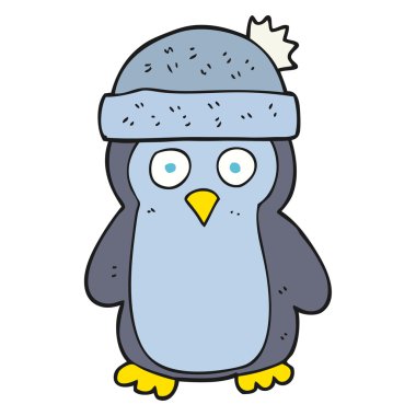 serbest çizilmiş karikatür penguen