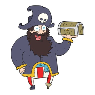 çizgi film korsan Kaptan ile hazine sandığı