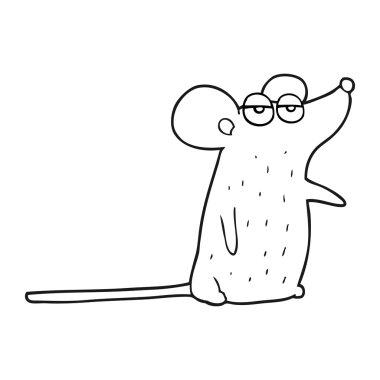 siyah beyaz çizgi film fare